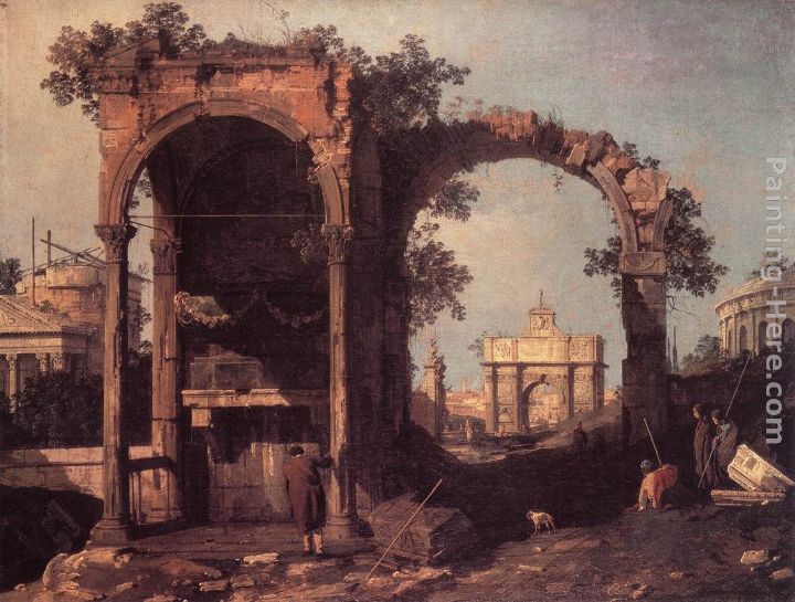 Capriccio Ruins and Classic Buildings painting - Canaletto Capriccio Ruins and Classic Buildings art painting